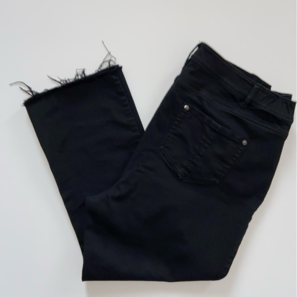 J Jill Black Kick-Flare Ankle Jeans Plus Size 18W Raw Hem Stretch Cotton - Picture 7 of 9